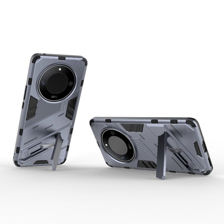 For Honor X50 5G Global / X9B Punk Armor 2 in 1 PC + TPU Phone Case with Holder(Grey) - Honor Cases by PMC TechLife | Online Shopping South Africa | PMC TechLife | Buy Now Pay Later Mobicred