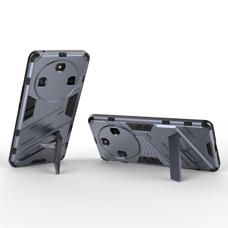 For Honor X50 5G Global / X9B Punk Armor 2 in 1 PC + TPU Phone Case with Holder(Grey) - Honor Cases by PMC TechLife | Online Shopping South Africa | PMC TechLife | Buy Now Pay Later Mobicred