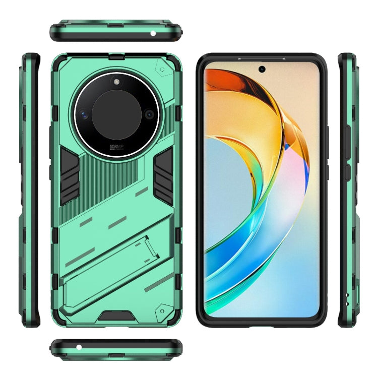 For Honor X50 5G Global / X9B Punk Armor 2 in 1 PC + TPU Phone Case with Holder(Green) - Honor Cases by PMC TechLife | Online Shopping South Africa | PMC TechLife | Buy Now Pay Later Mobicred