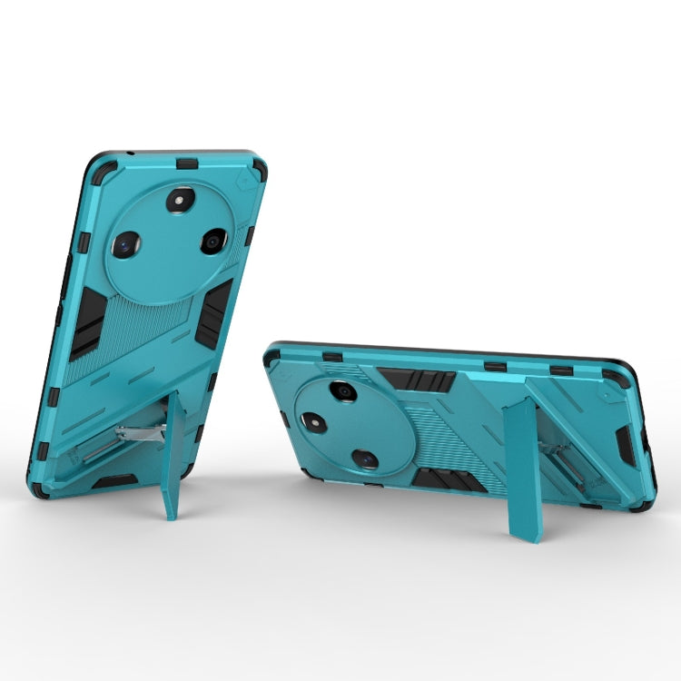 For Honor X50 5G Global / X9B Punk Armor 2 in 1 PC + TPU Phone Case with Holder(Blue) - Honor Cases by PMC TechLife | Online Shopping South Africa | PMC TechLife | Buy Now Pay Later Mobicred