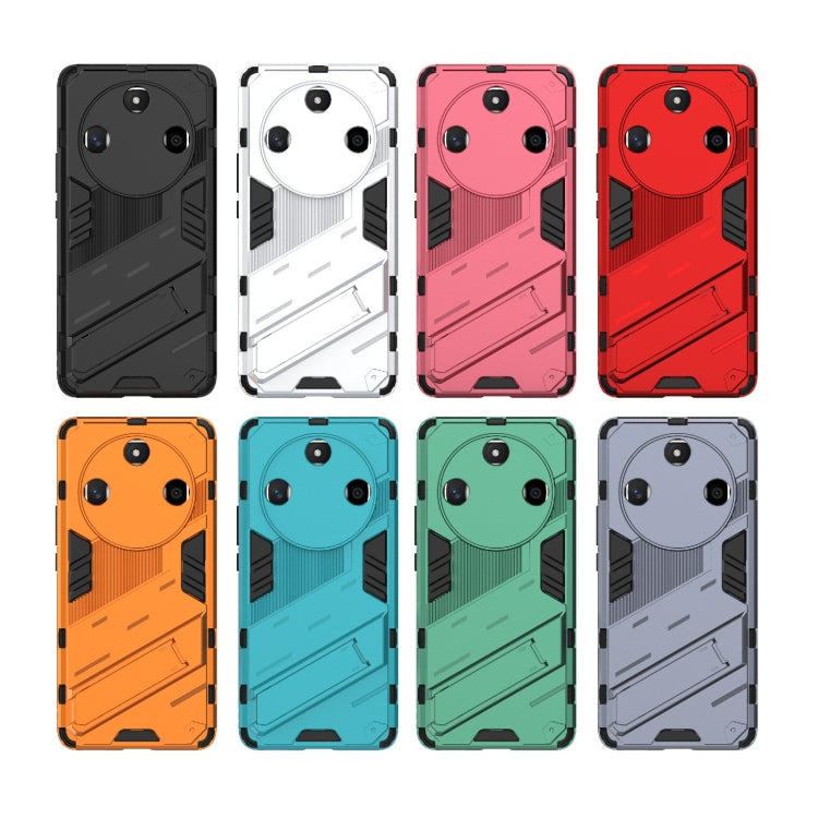 For Honor X50 5G Global / X9B Punk Armor 2 in 1 PC + TPU Phone Case with Holder(Light Red) - Honor Cases by PMC TechLife | Online Shopping South Africa | PMC TechLife | Buy Now Pay Later Mobicred