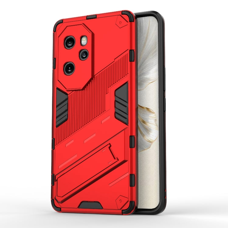 For Honor 100 Pro 5G Punk Armor 2 in 1 PC + TPU Phone Case with Holder(Red) - Honor Cases by PMC TechLife | Online Shopping South Africa | PMC TechLife | Buy Now Pay Later Mobicred