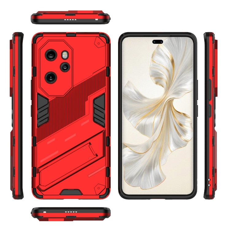 For Honor 100 Pro 5G Punk Armor 2 in 1 PC + TPU Phone Case with Holder(Red) - Honor Cases by PMC TechLife | Online Shopping South Africa | PMC TechLife | Buy Now Pay Later Mobicred