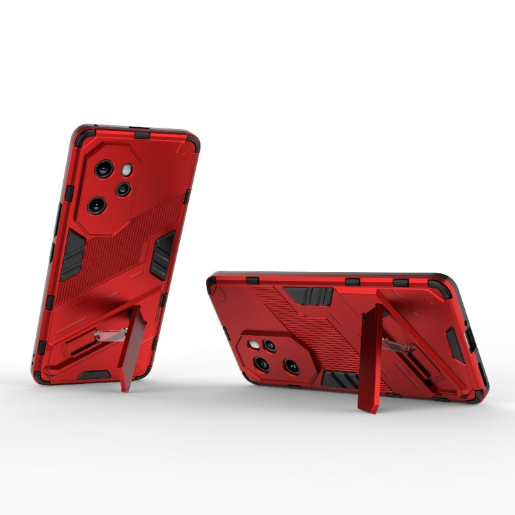 For Honor 100 Pro 5G Punk Armor 2 in 1 PC + TPU Phone Case with Holder(Red) - Honor Cases by PMC TechLife | Online Shopping South Africa | PMC TechLife | Buy Now Pay Later Mobicred