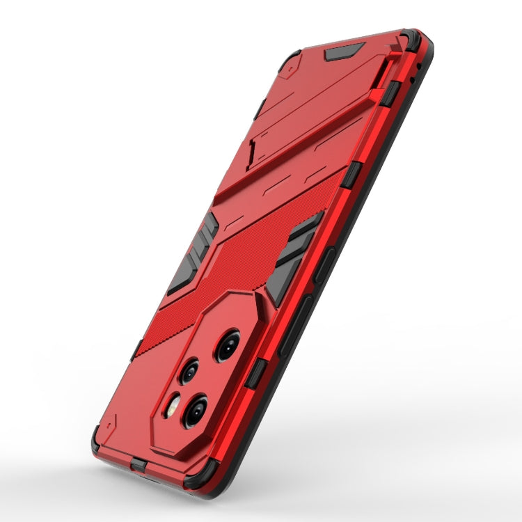 For Honor 100 Pro 5G Punk Armor 2 in 1 PC + TPU Phone Case with Holder(Red) - Honor Cases by PMC TechLife | Online Shopping South Africa | PMC TechLife | Buy Now Pay Later Mobicred