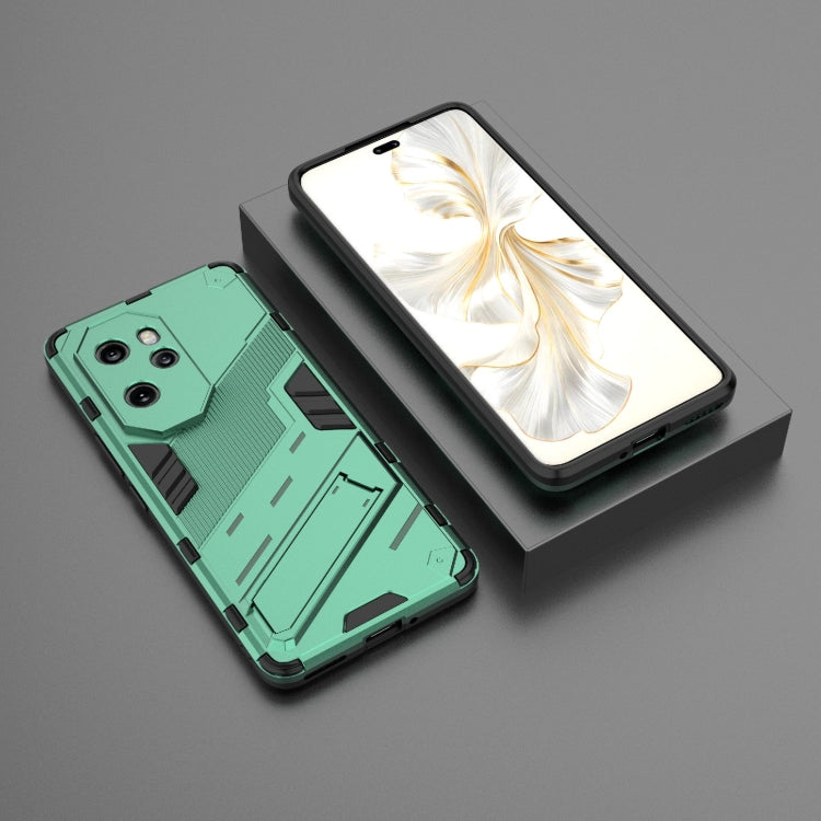 For Honor 100 Pro 5G Punk Armor 2 in 1 PC + TPU Phone Case with Holder(Green) - Honor Cases by PMC TechLife | Online Shopping South Africa | PMC TechLife | Buy Now Pay Later Mobicred