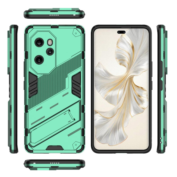 For Honor 100 Pro 5G Punk Armor 2 in 1 PC + TPU Phone Case with Holder(Green) - Honor Cases by PMC TechLife | Online Shopping South Africa | PMC TechLife | Buy Now Pay Later Mobicred