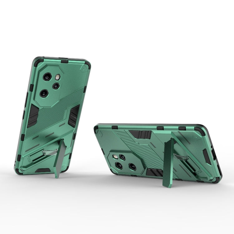 For Honor 100 Pro 5G Punk Armor 2 in 1 PC + TPU Phone Case with Holder(Green) - Honor Cases by PMC TechLife | Online Shopping South Africa | PMC TechLife | Buy Now Pay Later Mobicred