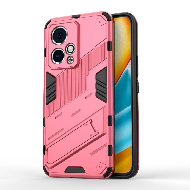 For Honor 90 GT 5G Punk Armor 2 in 1 PC + TPU Phone Case with Holder(Light Red) - Honor Cases by PMC TechLife | Online Shopping South Africa | PMC TechLife | Buy Now Pay Later Mobicred