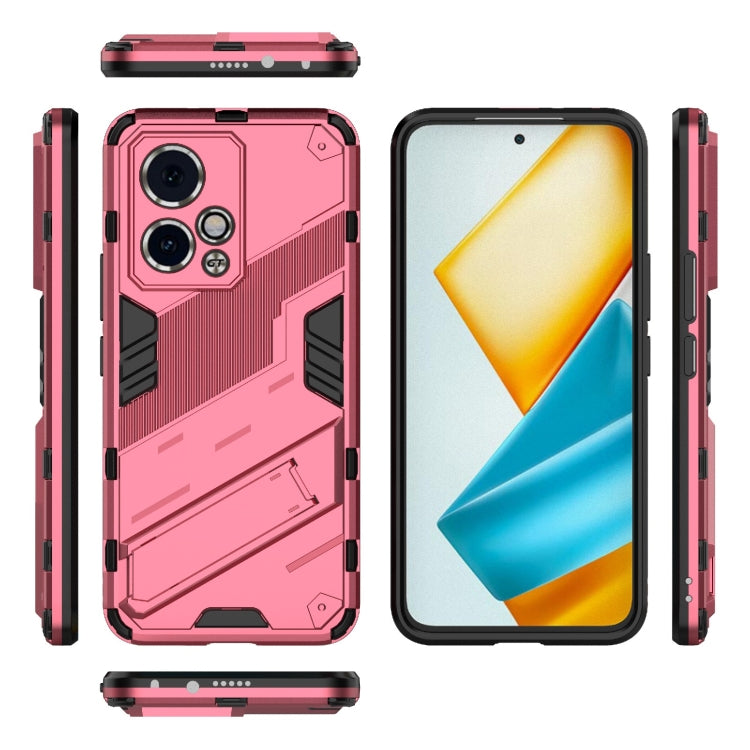 For Honor 90 GT 5G Punk Armor 2 in 1 PC + TPU Phone Case with Holder(Light Red) - Honor Cases by PMC TechLife | Online Shopping South Africa | PMC TechLife | Buy Now Pay Later Mobicred