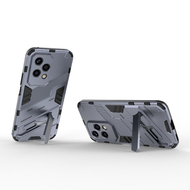 For Honor 200 Lite Global Punk Armor 2 in 1 PC + TPU Phone Case with Holder(Grey) - Honor Cases by PMC TechLife | Online Shopping South Africa | PMC TechLife | Buy Now Pay Later Mobicred
