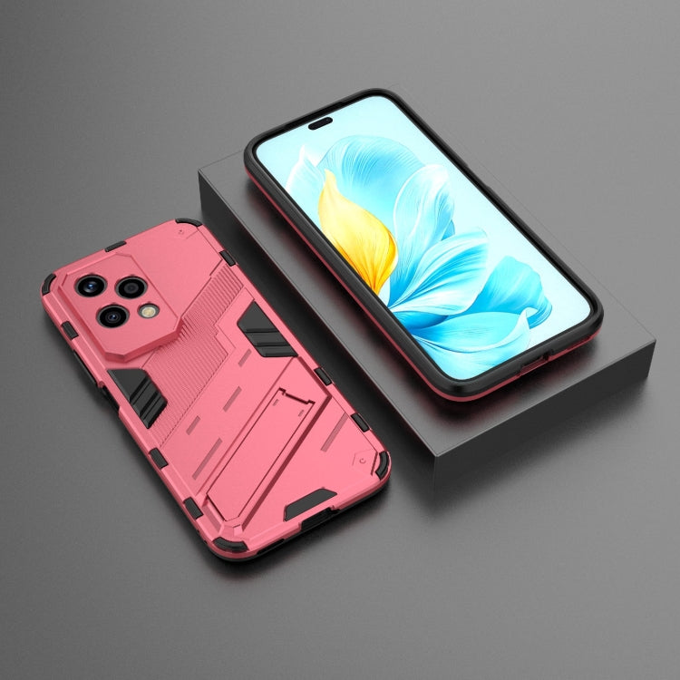 For Honor 200 Lite Global Punk Armor 2 in 1 PC + TPU Phone Case with Holder(Light Red) - Honor Cases by PMC TechLife | Online Shopping South Africa | PMC TechLife | Buy Now Pay Later Mobicred