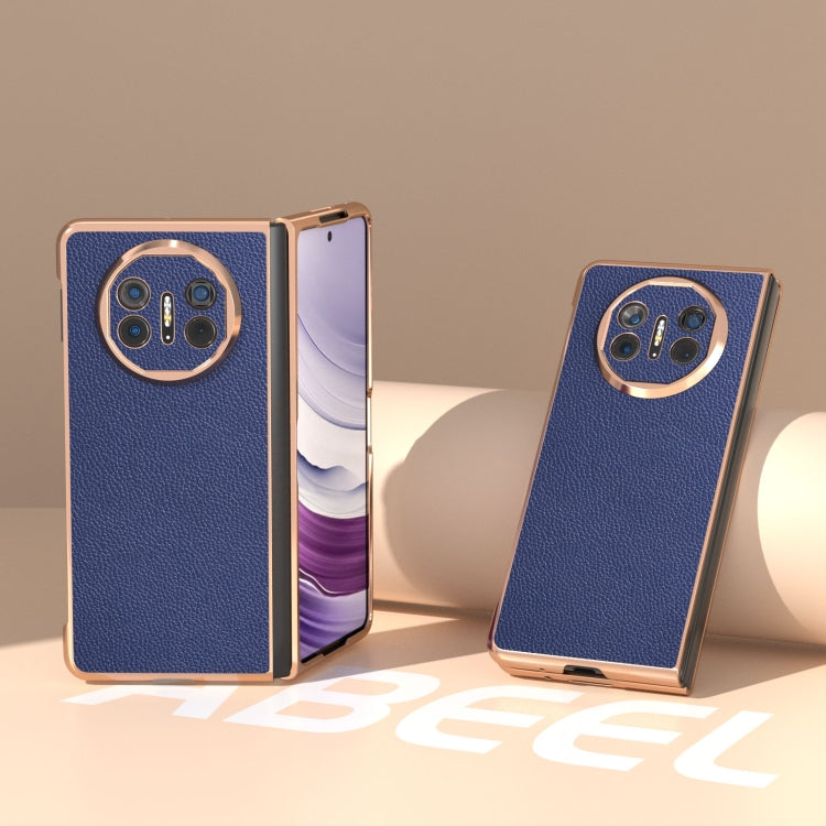 For Huawei Mate X5 Genuine Leather Mino Series Nano Plating Phone Case(Royal Blue) - Huawei Cases by PMC TechLife | Online Shopping South Africa | PMC TechLife | Buy Now Pay Later Mobicred