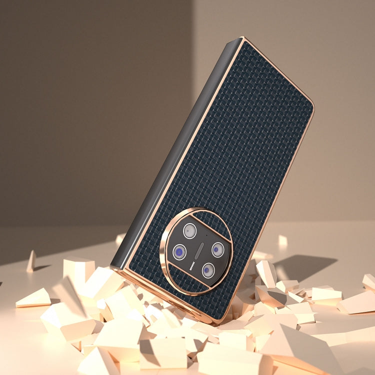 For Huawei Mate X3 Genuine Leather Luxury Series Nano Plating Phone Case(Royal Blue) - Huawei Cases by PMC TechLife | Online Shopping South Africa | PMC TechLife | Buy Now Pay Later Mobicred