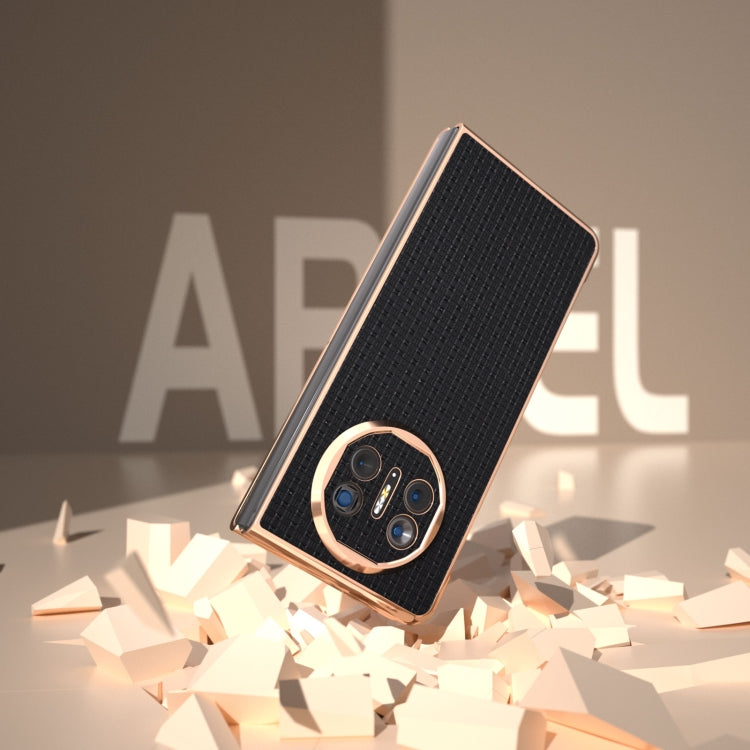 For Huawei Mate X5 Genuine Leather Luxury Series Nano Plating Phone Case(Black) - Huawei Cases by PMC TechLife | Online Shopping South Africa | PMC TechLife | Buy Now Pay Later Mobicred