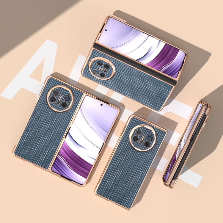 For Huawei Mate X5 Genuine Leather Luxury Series Nano Plating Phone Case(Royal Blue) - Huawei Cases by PMC TechLife | Online Shopping South Africa | PMC TechLife | Buy Now Pay Later Mobicred