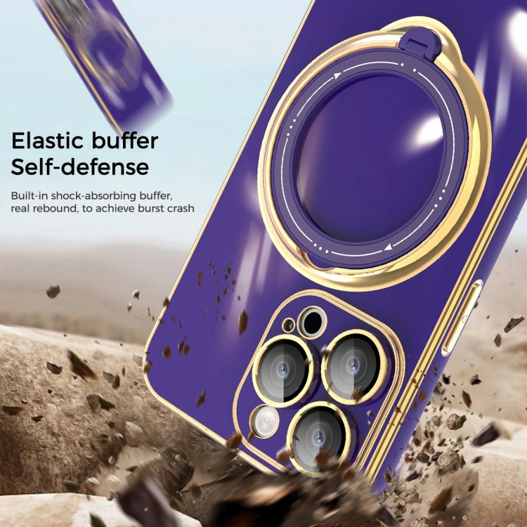 For iPhone 13 Pro Max Multifunction Electroplating MagSafe Holder Phone Case(Dark Purple) - free shipping - PMC TechLife - Order now!