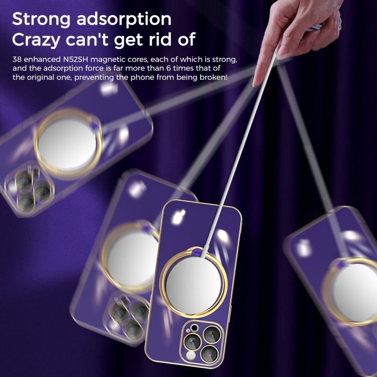 For iPhone 13 Pro Max Multifunction Electroplating MagSafe Holder Phone Case(Dark Purple) - free shipping - PMC TechLife - Order now!