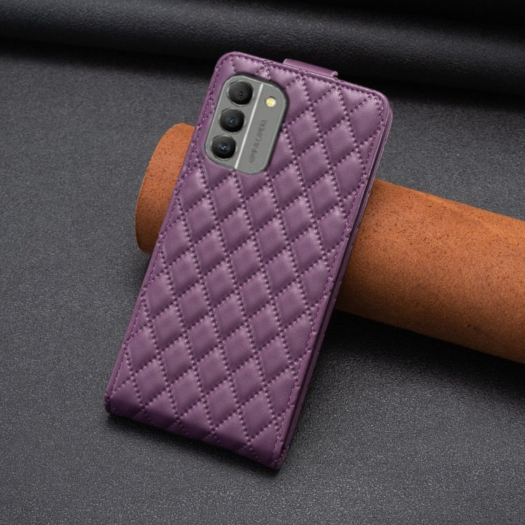 For Nokia G310 Diamond Lattice Vertical Flip Leather Phone Case(Dark Purple) - Nokia Cases by PMC TechLife | Online Shopping South Africa | PMC TechLife | Buy Now Pay Later Mobicred