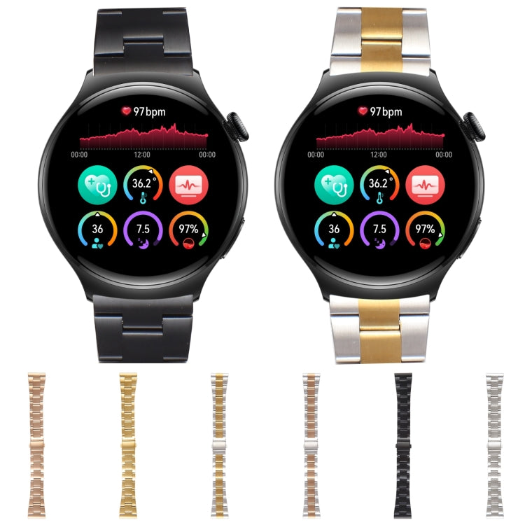 For Huawei Watch 4 22mm Three-bead Stainless Steel Watch Band(Silver Gold) - free shipping - PMC TechLife - Order now!