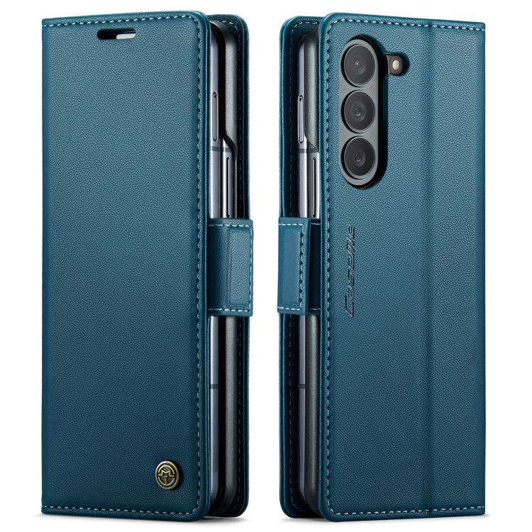 For Samsung Galaxy Z Fold5 CaseMe 023 Butterfly Buckle Litchi Texture RFID Anti-theft Leather Phone Case(Blue) - Galaxy Z Fold5 Cases by CaseMe | Online Shopping South Africa | PMC TechLife | Buy Now Pay Later Mobicred