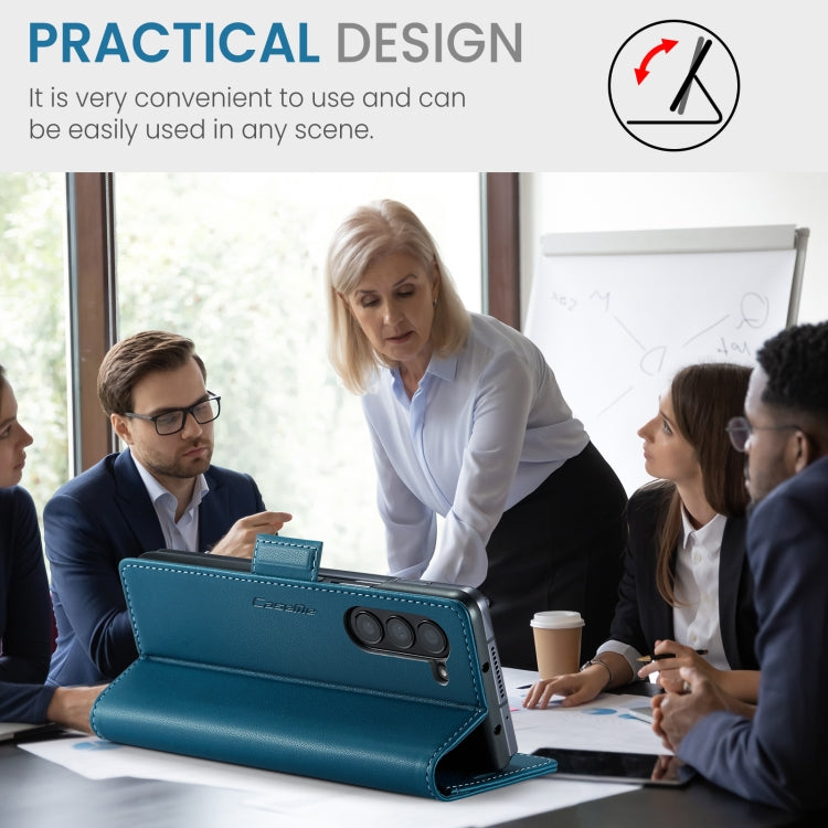 For Samsung Galaxy Z Fold5 CaseMe 023 Butterfly Buckle Litchi Texture RFID Anti-theft Leather Phone Case(Blue) - Galaxy Z Fold5 Cases by CaseMe | Online Shopping South Africa | PMC TechLife | Buy Now Pay Later Mobicred