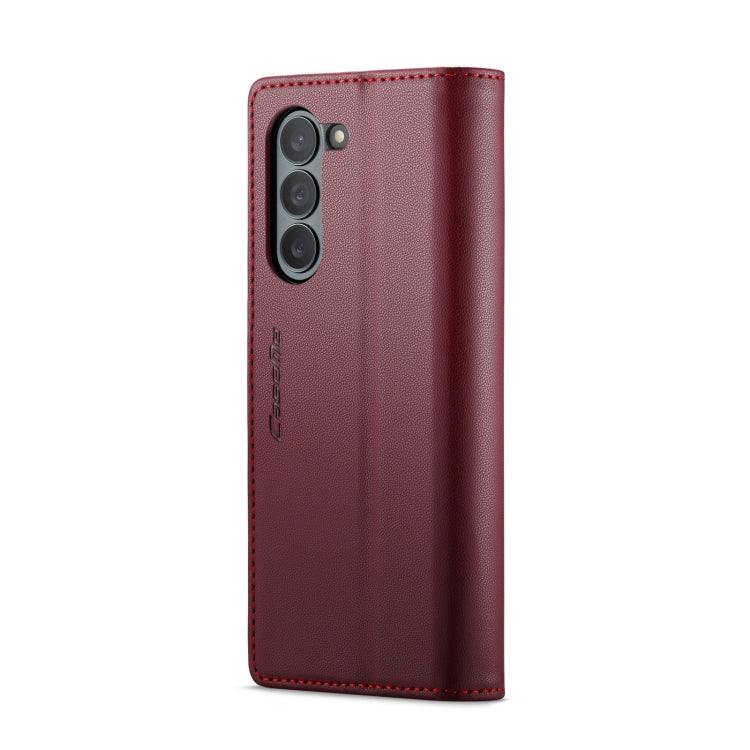 For Samsung Galaxy Z Fold6 5G CaseMe 023 Butterfly Buckle Litchi Texture RFID Anti-theft Leather Phone Case(Wine Red) - free shipping - PMC Jewellery - Order now!