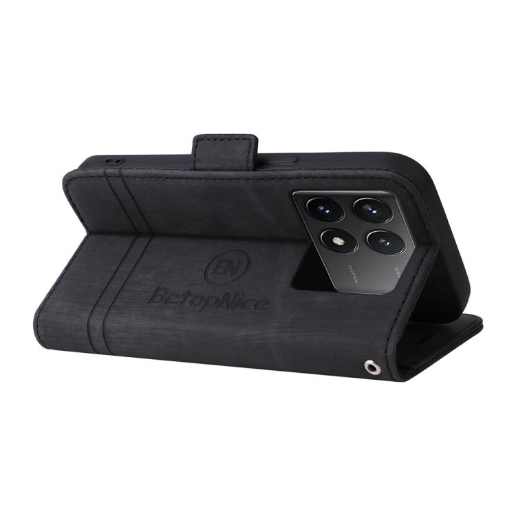 For Xiaomi Redmi K70 / K70 Pro 5G BETOPNICE Dual-side Buckle Leather Phone Case(Black) - Xiaomi Cases by BETOPNICE | Online Shopping South Africa | PMC Jewellery | Buy Now Pay Later Mobicred