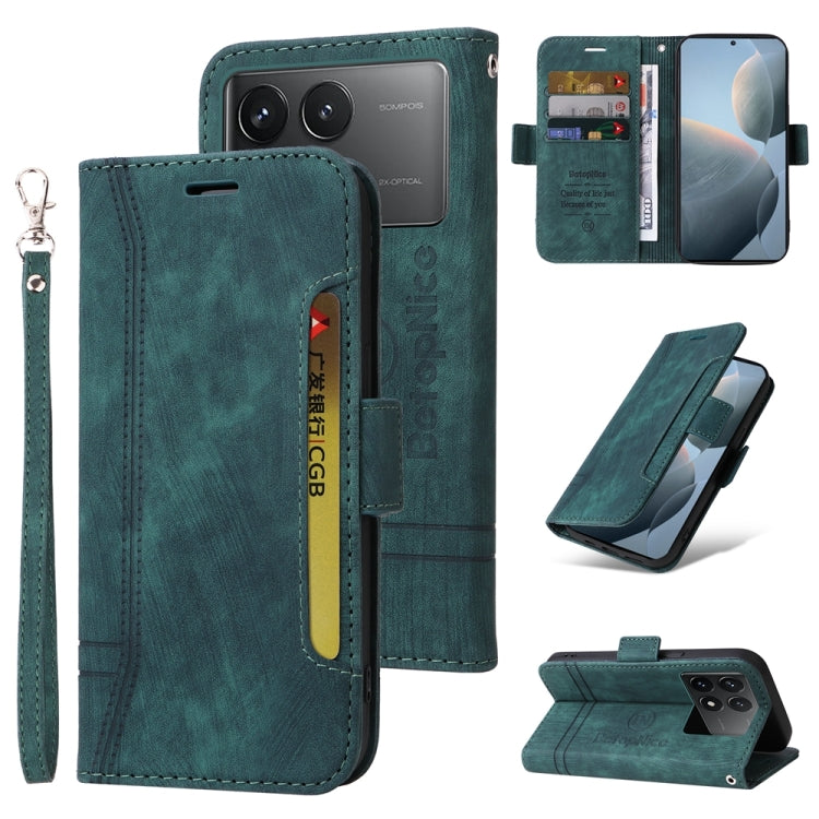For Xiaomi Redmi K70 / K70 Pro 5G BETOPNICE Dual-side Buckle Leather Phone Case(Green) - Xiaomi Cases by BETOPNICE | Online Shopping South Africa | PMC Jewellery | Buy Now Pay Later Mobicred