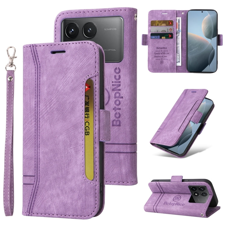For Xiaomi Redmi K70 / K70 Pro 5G BETOPNICE Dual-side Buckle Leather Phone Case(Purple) - Xiaomi Cases by BETOPNICE | Online Shopping South Africa | PMC Jewellery | Buy Now Pay Later Mobicred