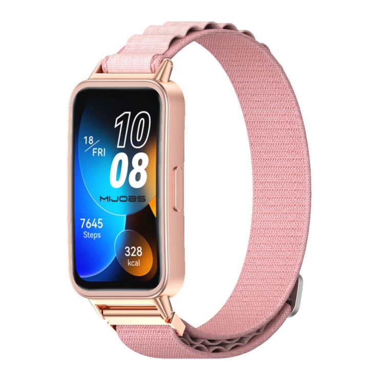 For Huawei Band 8 / 9 / 10 Mijobs Nylon Breathable Watch Band(Pink+Rose Gold) - free shipping - PMc TechLife - Order now!
