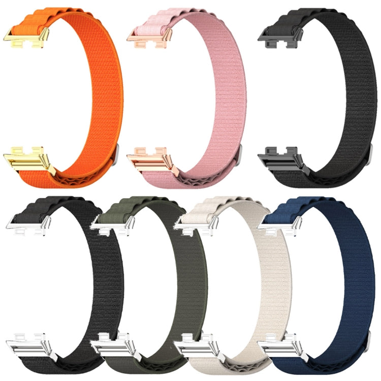 For Huawei Band 8 / 9 / 10 Mijobs Nylon Breathable Watch Band(Green+Silver) - free shipping - PMc TechLife - Order now!