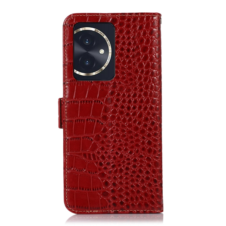 For Honor 100 Crocodile Top Layer Cowhide Leather Phone Case(Red) - Honor Cases by PMC TechLife | Online Shopping South Africa | PMC TechLife | Buy Now Pay Later Mobicred