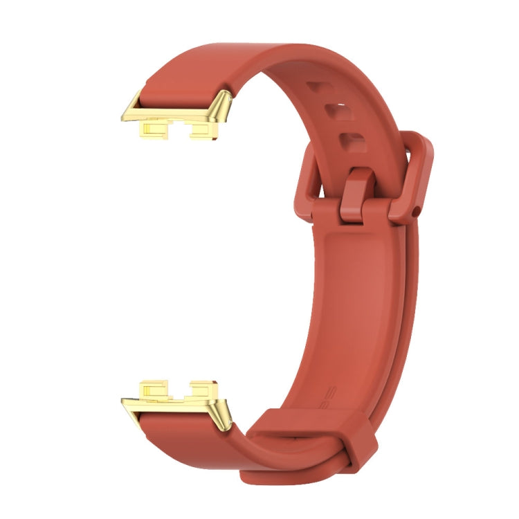 For Huawei Band 8 / 9 / 10 Mijobs Silicone Breathable Watch Band(Orange+Gold) - Watch Bands by MIJOBS | Online Shopping South Africa | PMc TechLife | Buy Now Pay Later Mobicred