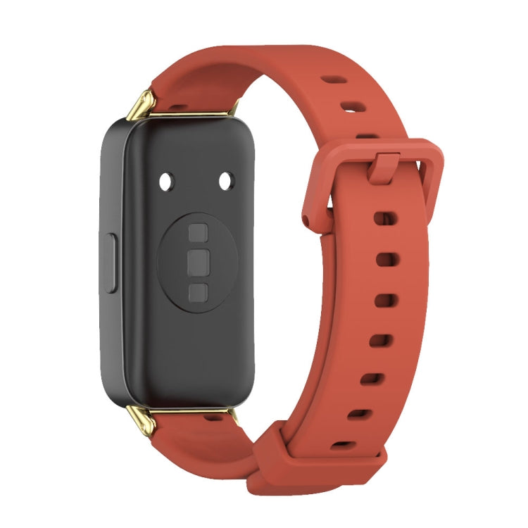 For Huawei Band 8 / 9 / 10 Mijobs Silicone Breathable Watch Band(Orange+Gold) - Watch Bands by MIJOBS | Online Shopping South Africa | PMc TechLife | Buy Now Pay Later Mobicred