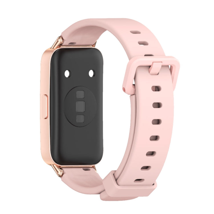 For Huawei Band 8 / 9 / 10 Mijobs Silicone Breathable Watch Band(Pink+Rose Gold) - free shipping - PMc TechLife - Order now!
