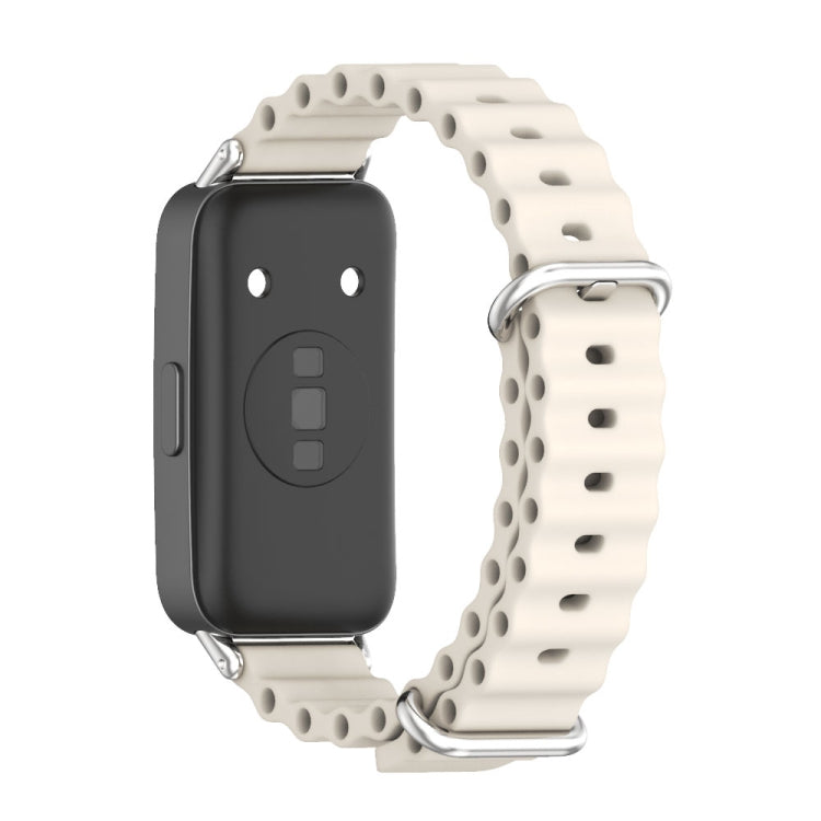 For Huawei Band 8 / 9 / 10 Mijobs Marine Silicone Breathable Watch Band(Grey+Silver) - Watch Bands by MIJOBS | Online Shopping South Africa | PMc TechLife | Buy Now Pay Later Mobicred