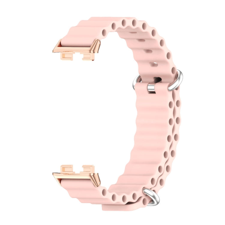 For Huawei Band 8 / 9 / 10 Mijobs Marine Silicone Breathable Watch Band(Pink+Rose Gold) - free shipping - PMc TechLife - Order now!
