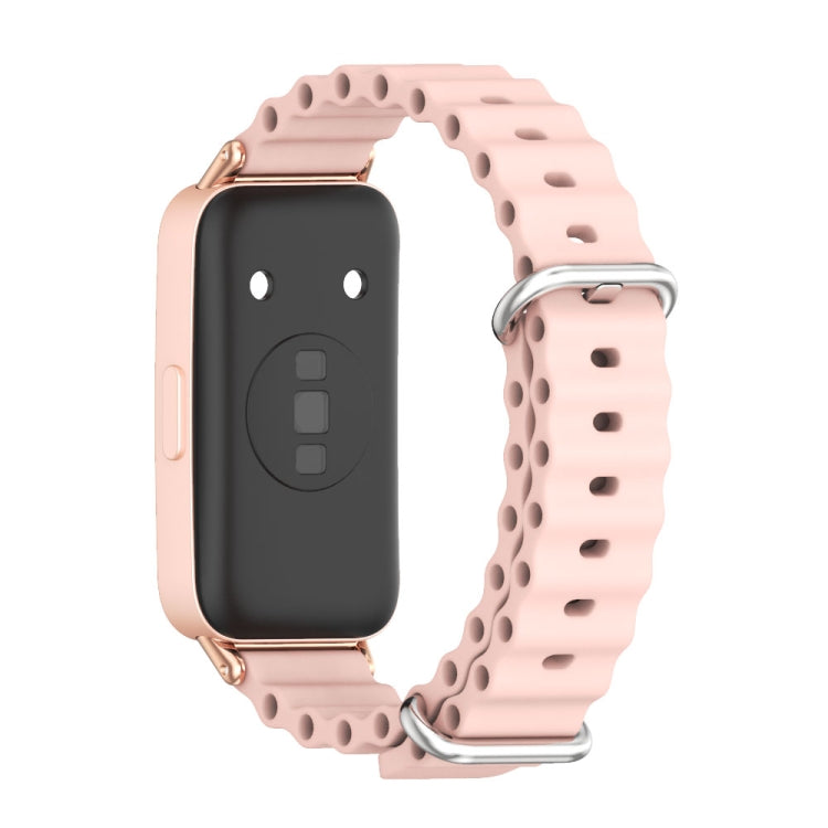 For Huawei Band 8 / 9 / 10 Mijobs Marine Silicone Breathable Watch Band(Pink+Rose Gold) - free shipping - PMc TechLife - Order now!