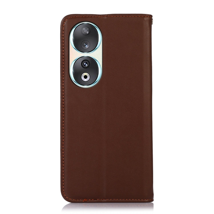For Honor 90 KHAZNEH Nappa Top Layer Cowhide Leather Phone Case(Brown) - Honor Cases by PMC TechLife | Online Shopping South Africa | PMC TechLife | Buy Now Pay Later Mobicred