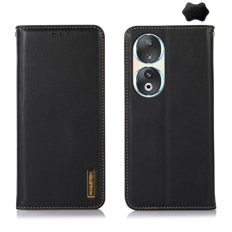 For Honor 90 KHAZNEH Nappa Top Layer Cowhide Leather Phone Case(Black) - Honor Cases by PMC TechLife | Online Shopping South Africa | PMC TechLife | Buy Now Pay Later Mobicred