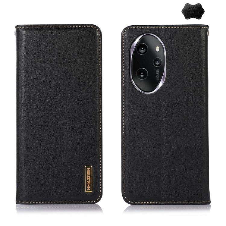 For Honor 100 Pro KHAZNEH Nappa Top Layer Cowhide Leather Phone Case(Black) - Honor Cases by PMC TechLife | Online Shopping South Africa | PMC TechLife | Buy Now Pay Later Mobicred