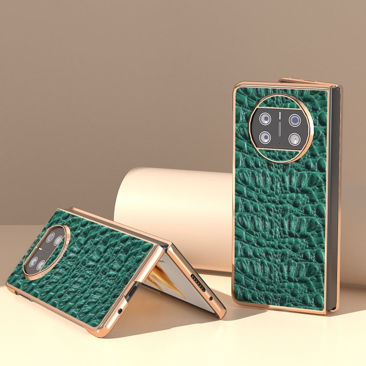 For Huawei Mate X3 Nano Plating Genuine Leather Sky Series Phone Case(Green) - free shipping - PMC TechLife - Order now!