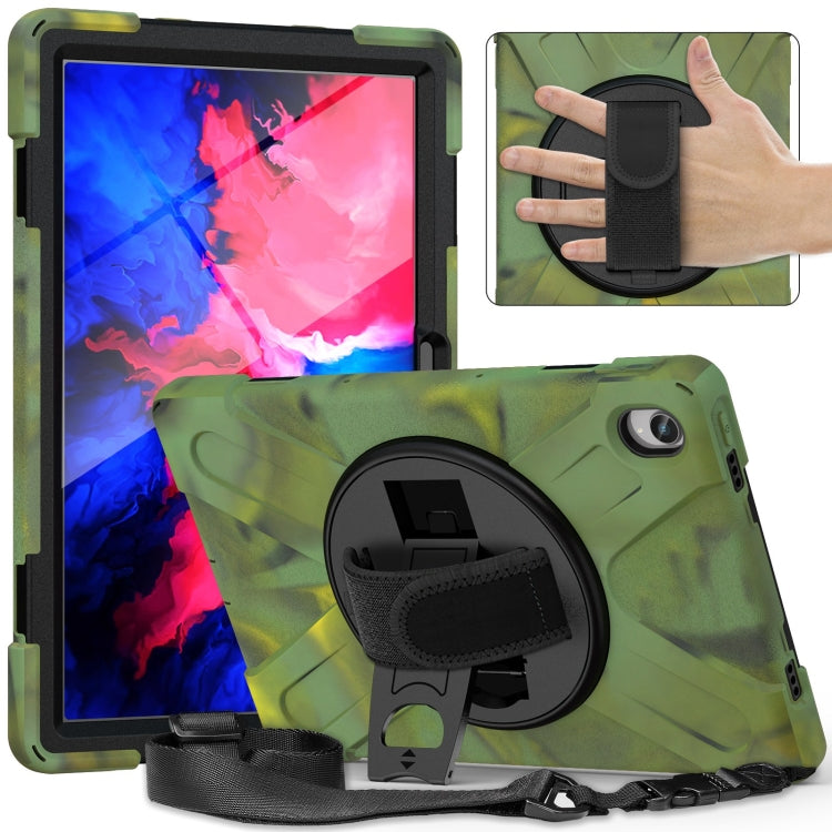 For Lenovo Tab P11 Silicone Hybrid PC Tablet Case with Grip & Shoulder Strap(Camouflage) - Lenovo by PMC Jewellery | Online Shopping South Africa | PMC Jewellery | Buy Now Pay Later Mobicred