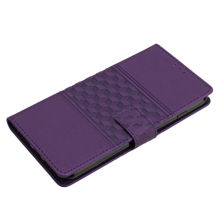 For iPhone 16 Plus Diamond Embossed Skin Feel Leather Phone Case(Purple) - iPhone 16 Plus Cases by PMC TechLife | Online Shopping South Africa | PMC TechLife | Buy Now Pay Later Mobicred