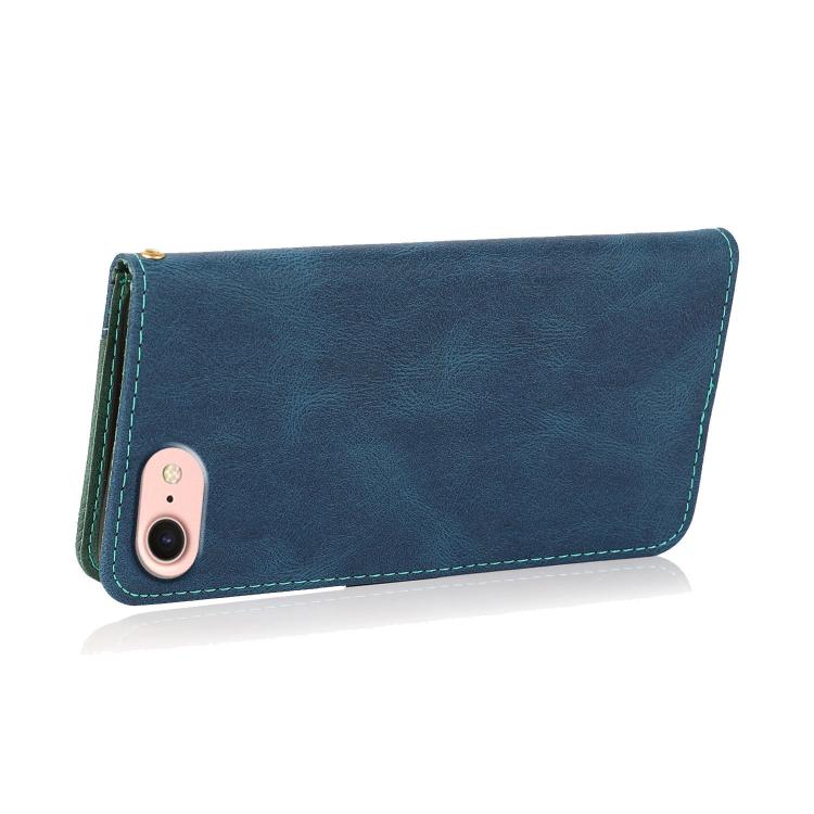 For iPhone 16e Dual-color Stitching Leather Phone Case(Blue Green) - free shipping - PMC TechLife - Order now!