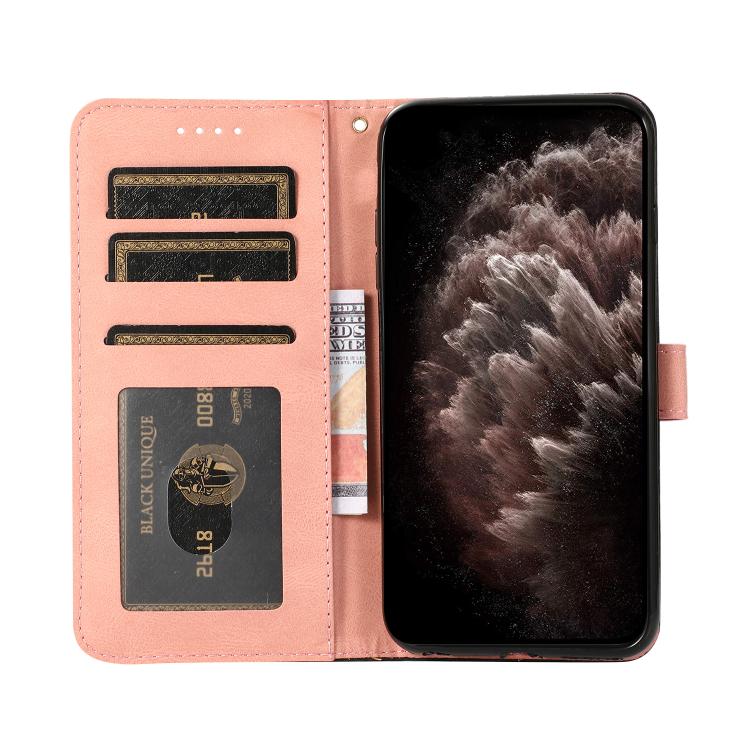 For iPhone 16e Dual-color Stitching Leather Phone Case(Black Rose Gold) - iPhone 16e Cases by PMC TechLife | Online Shopping South Africa | PMC TechLife | Buy Now Pay Later Mobicred