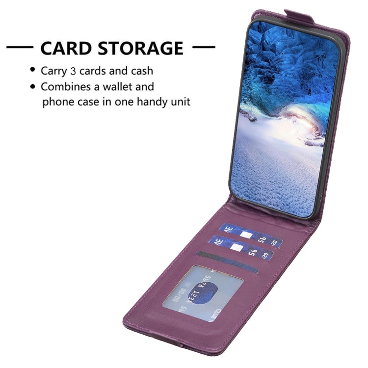 For vivo Y35 4G / Y22s Diamond Lattice Vertical Flip Leather Phone Case(Dark Purple) - vivo Cases by PMC TechLife | Online Shopping South Africa | PMC TechLife | Buy Now Pay Later Mobicred