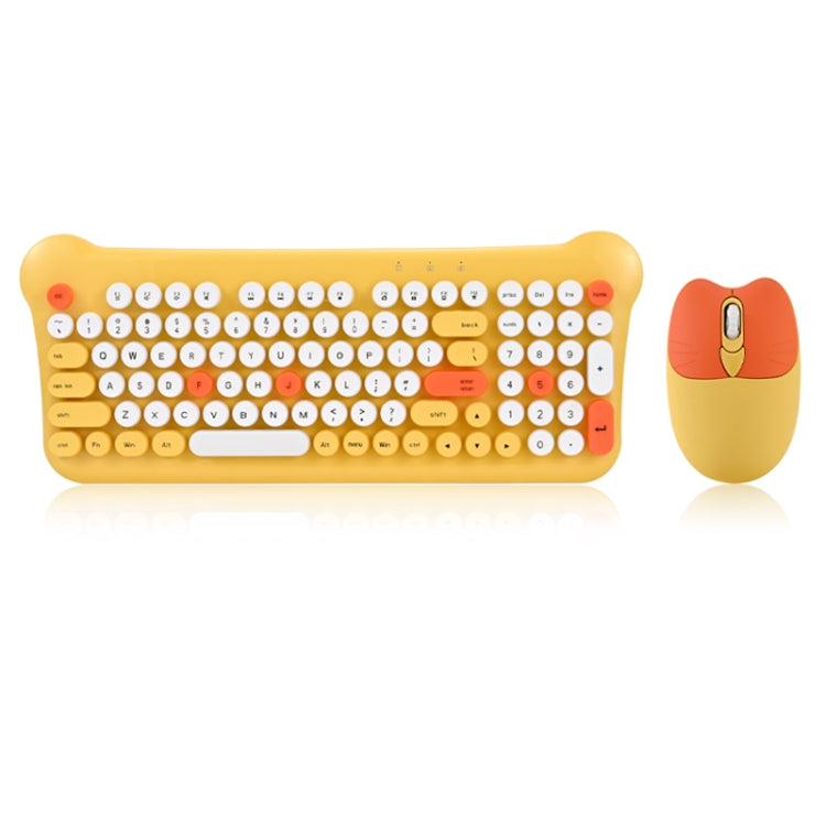 QW05 Mixed Color Portable 2.4G Wireless Keyboard Mouse Set(Yellow) - free shipping - PMC Jewellery - Order now!