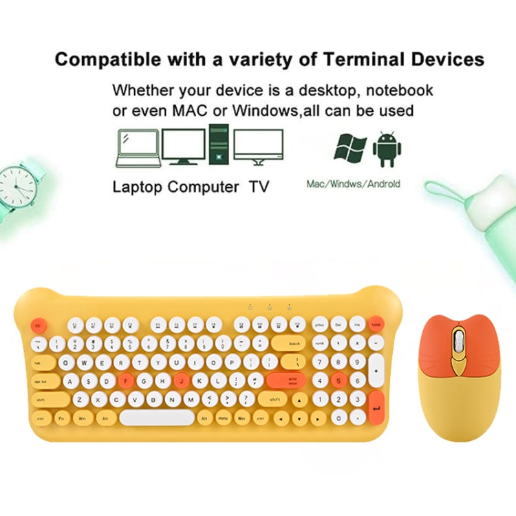 QW05 Mixed Color Portable 2.4G Wireless Keyboard Mouse Set(Brown) - free shipping - PMC Jewellery - Order now!